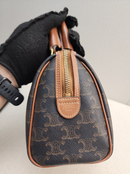Celine Triomphe Canvas Small Boston Bag