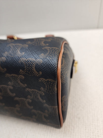 Celine Triomphe Canvas Small Boston Bag