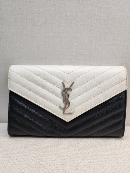 YSL Black x White Grain de Poudre Cassandre Envelope WOC (SHW)