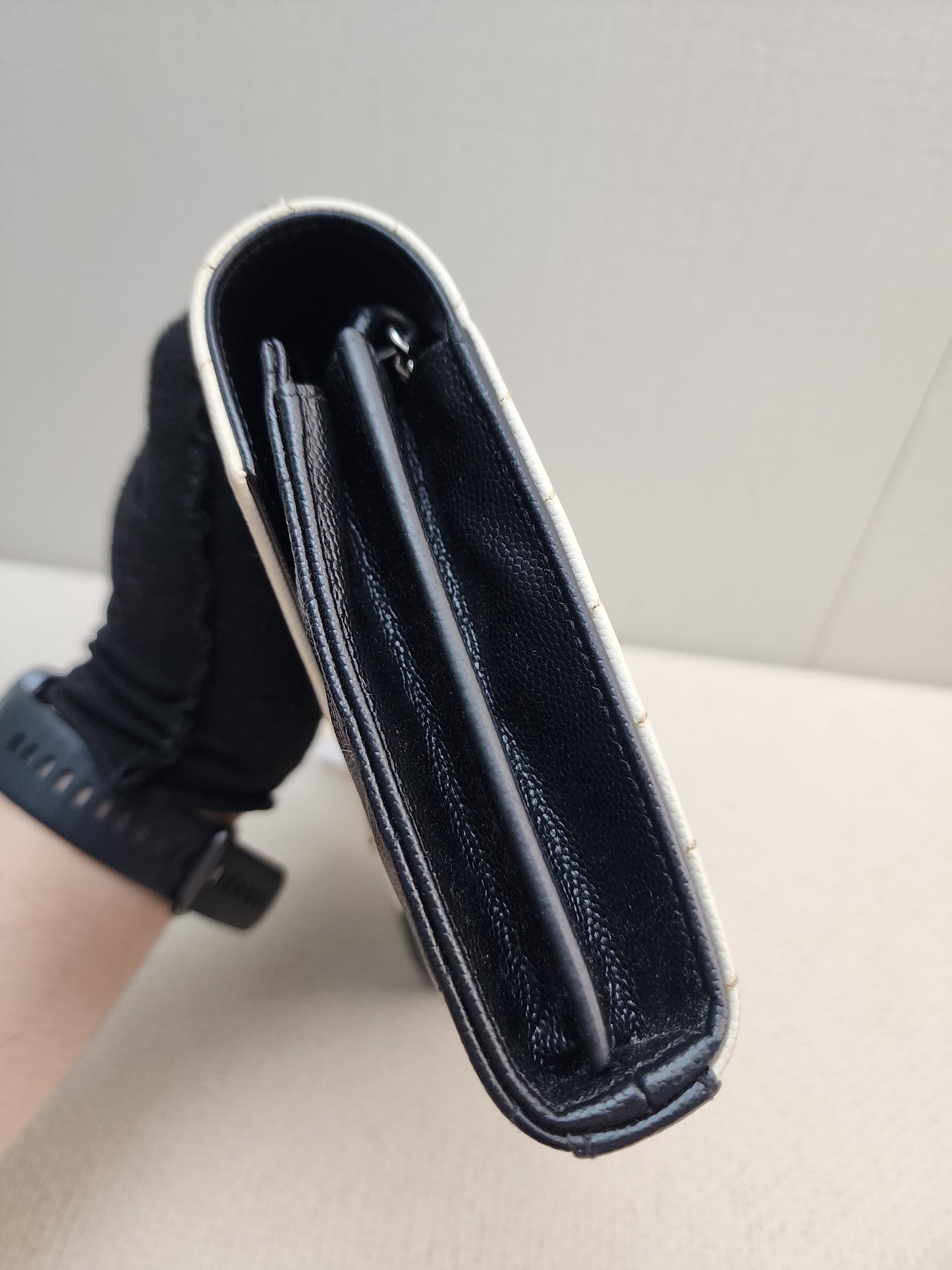 YSL Black x White Grain de Poudre Cassandre Envelope WOC (SHW)