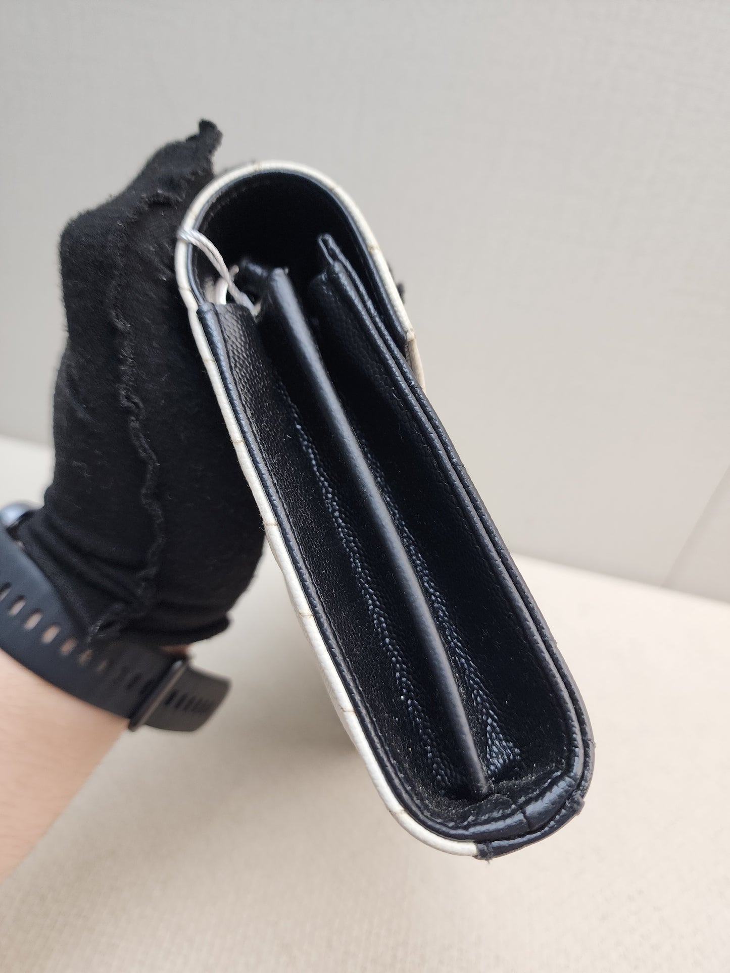 YSL Black x White Grain de Poudre Cassandre Envelope WOC (SHW)