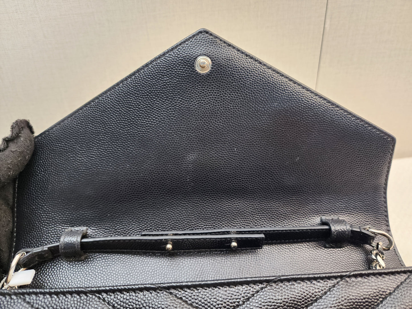 YSL Black x White Grain de Poudre Cassandre Envelope WOC (SHW)