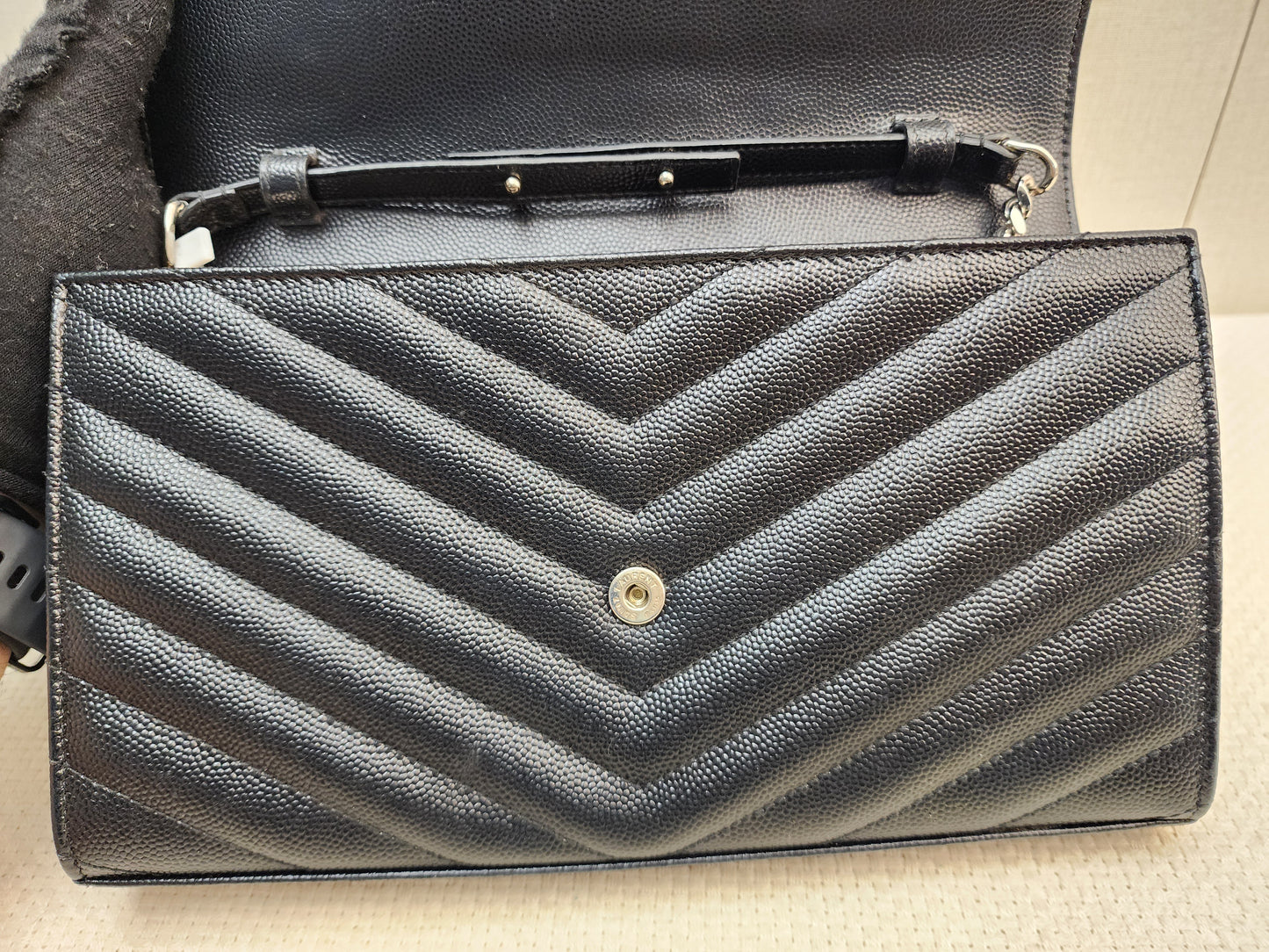 YSL Black x White Grain de Poudre Cassandre Envelope WOC (SHW)