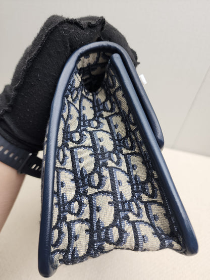 Dior Navy Oblique 30 Montaigne Chain Bag (GHW)
