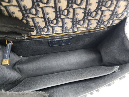 Dior Navy Oblique 30 Montaigne Chain Bag (GHW)