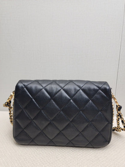 Chanel Black Caviar 23C CC You Flap Bag (GHW)