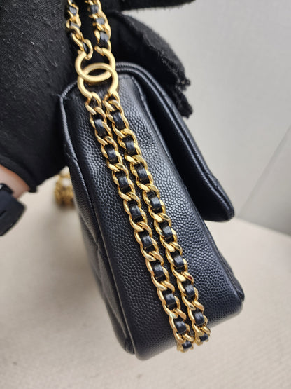 Chanel Black Caviar 23C CC You Flap Bag (GHW)