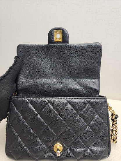 Chanel Black Caviar 23C CC You Flap Bag (GHW)