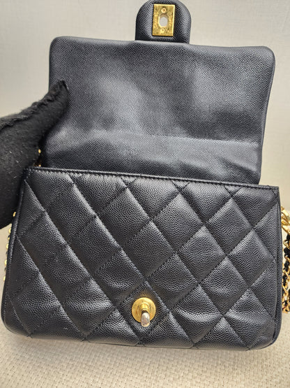 Chanel Black Caviar 23C CC You Flap Bag (GHW)