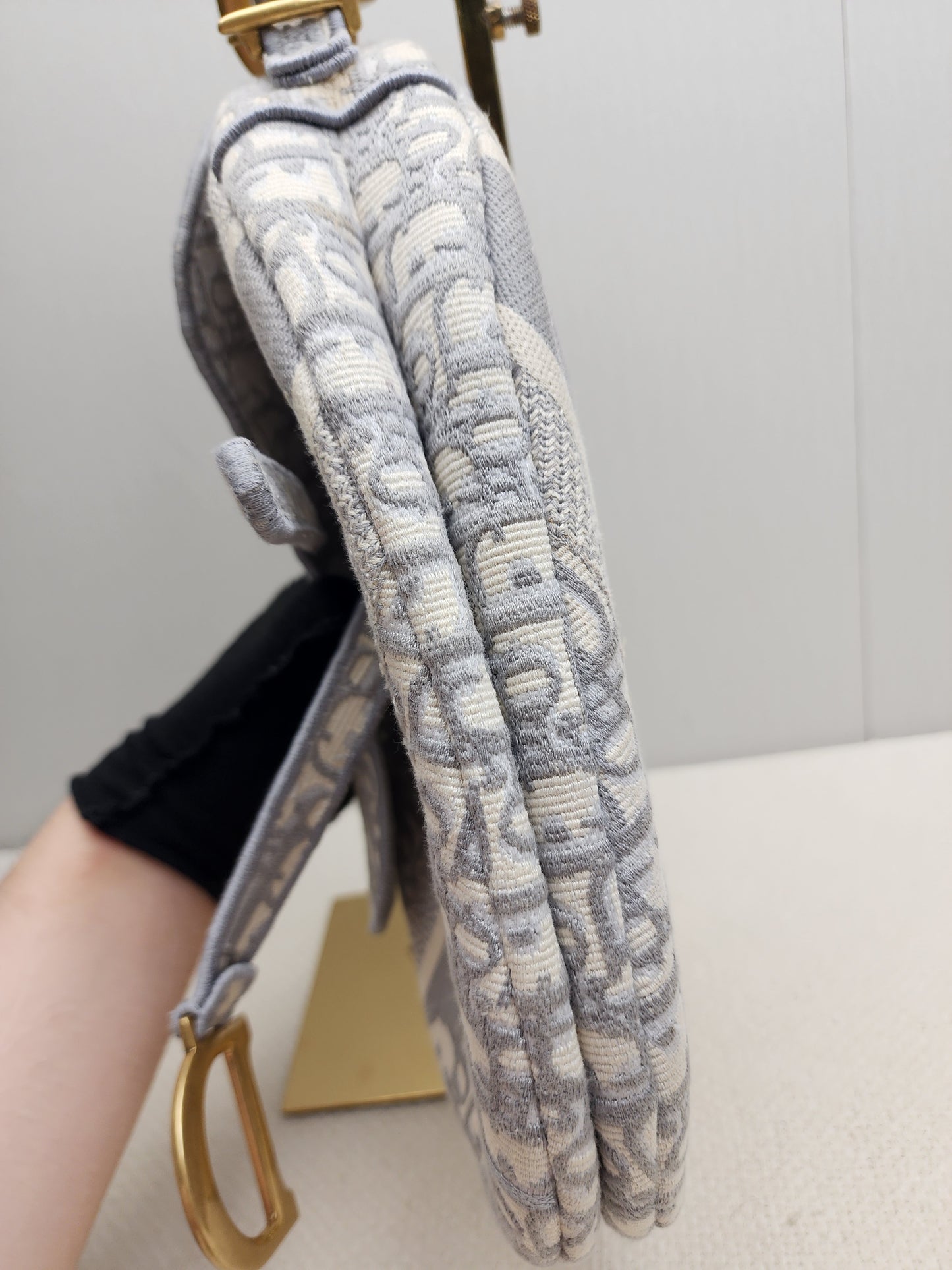 Dior Grey Oblique Medium Saddle (GHW)