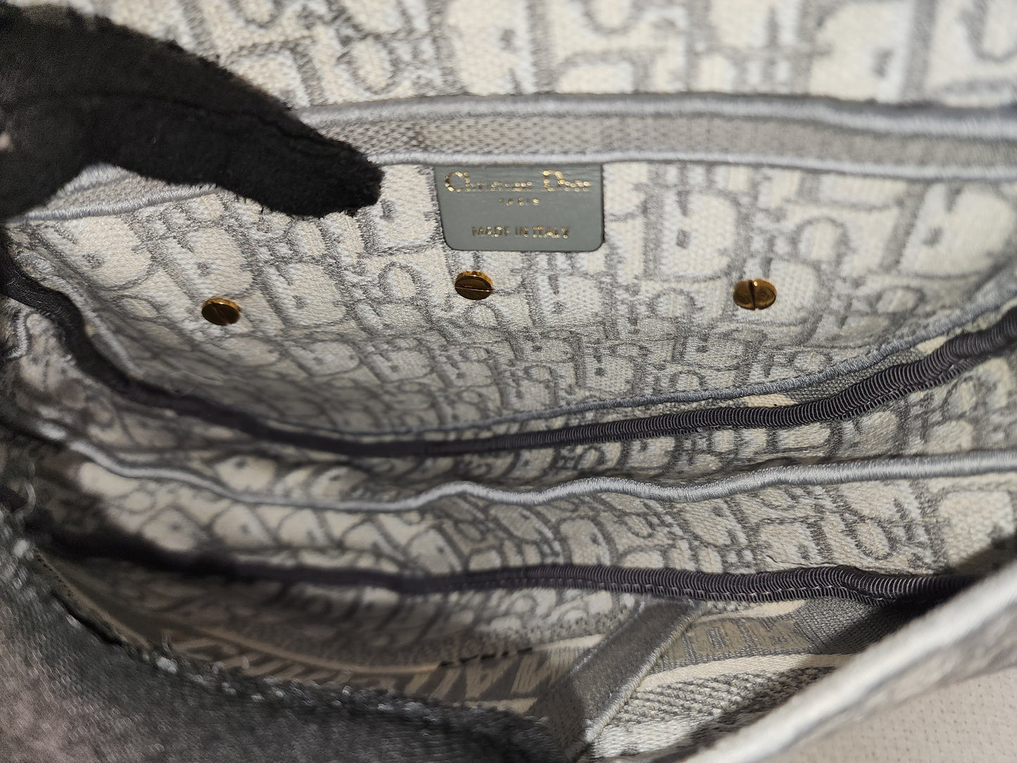 Dior Grey Oblique Medium Saddle (GHW)