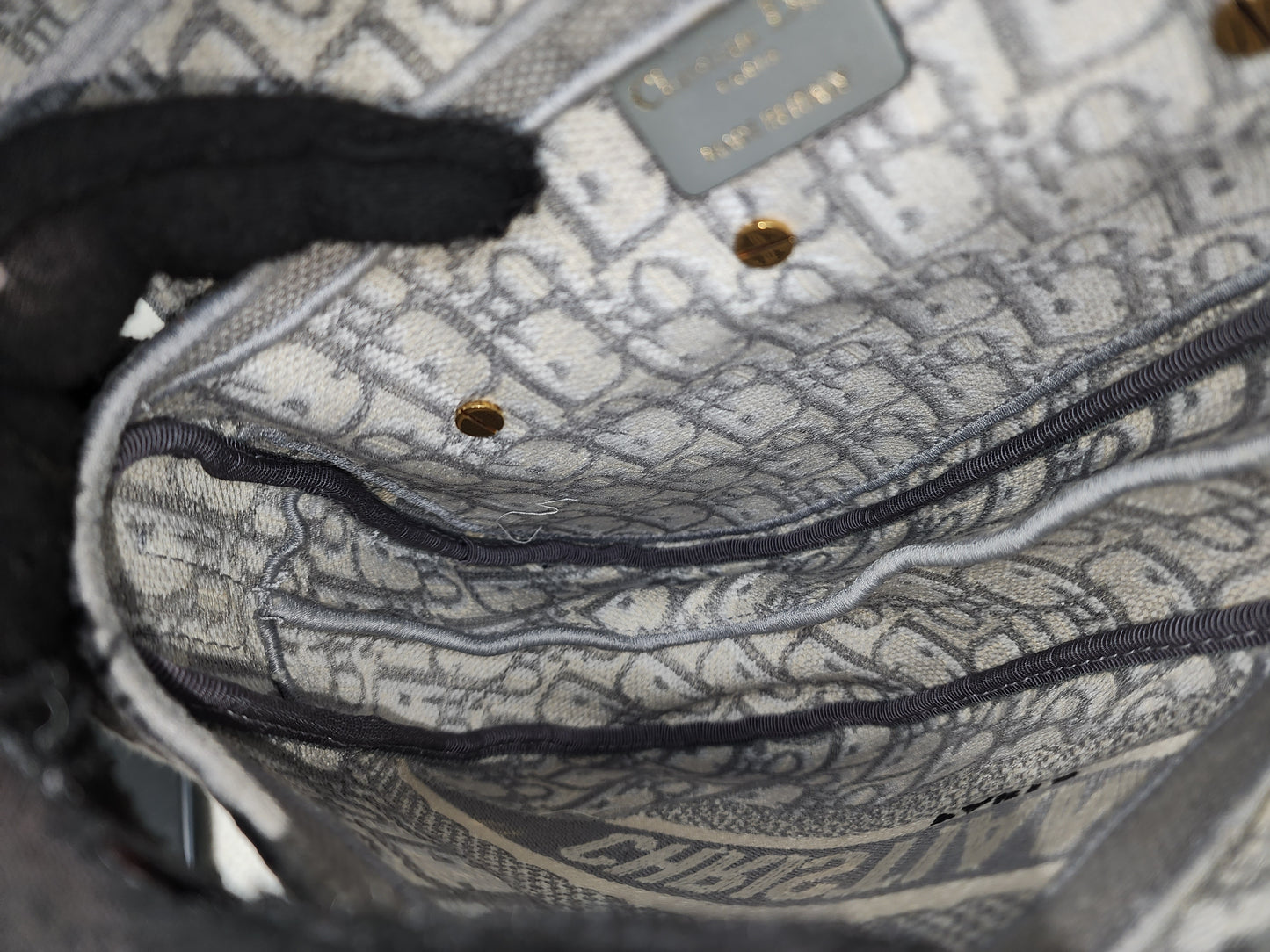 Dior Grey Oblique Medium Saddle (GHW)