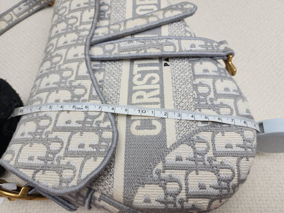 Dior Grey Oblique Medium Saddle (GHW)
