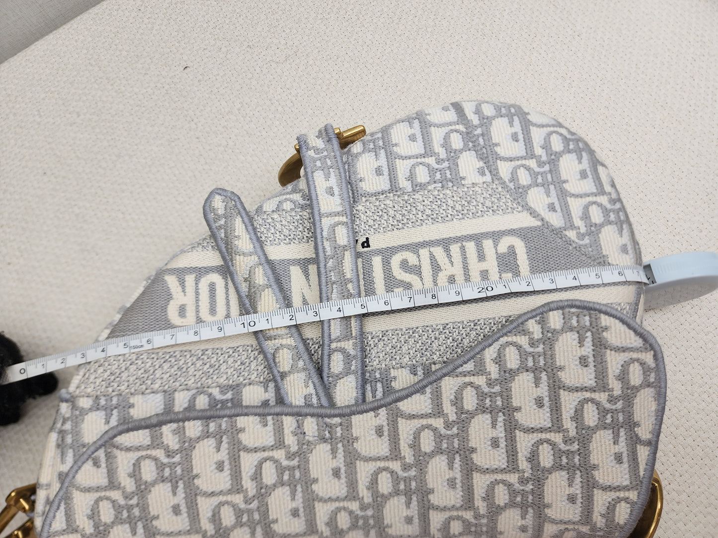 Dior Grey Oblique Medium Saddle (GHW)