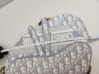 Dior Grey Oblique Medium Saddle (GHW)