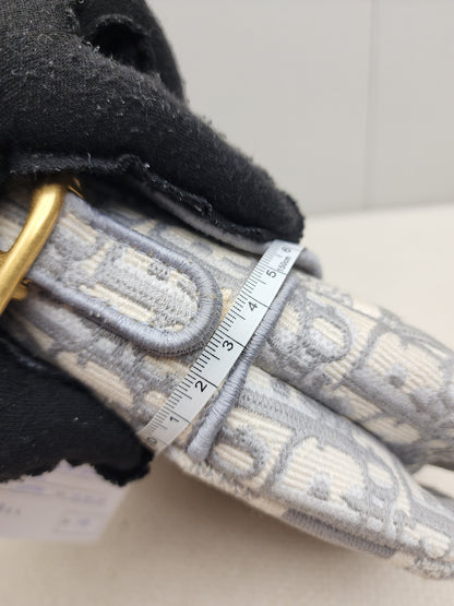 Dior Grey Oblique Medium Saddle (GHW)