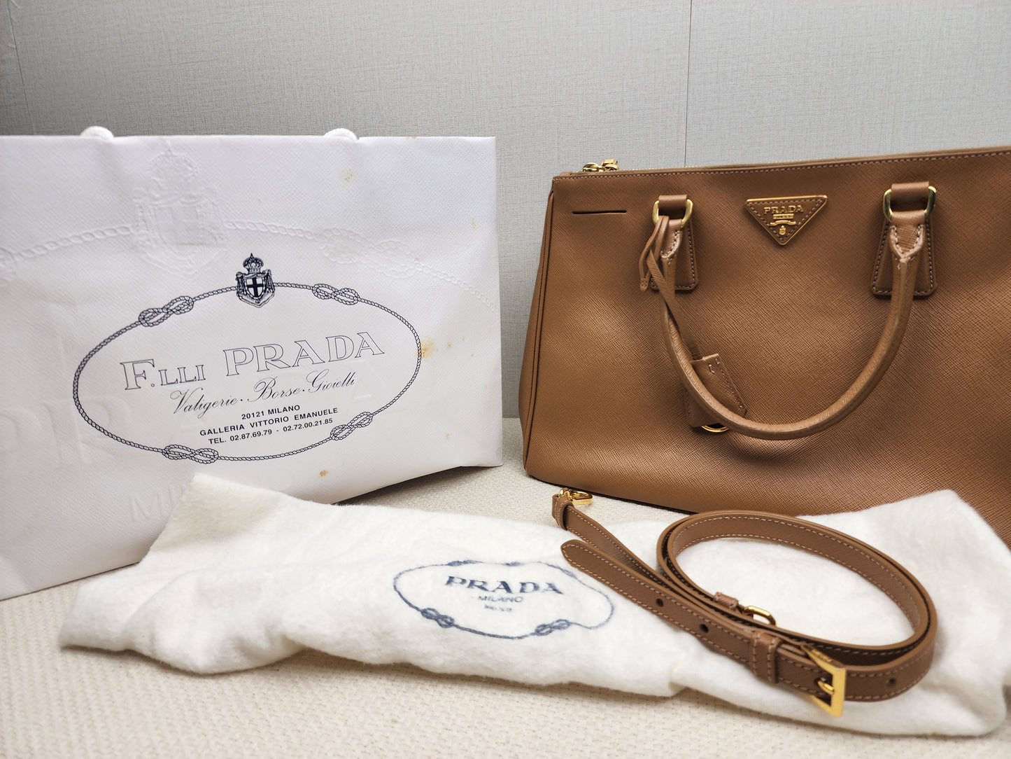 Prada Brown Saffiano Large Galleria Tote