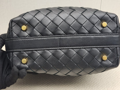Bottega Veneta Black Calfskin Intrecciato Mini Wallace