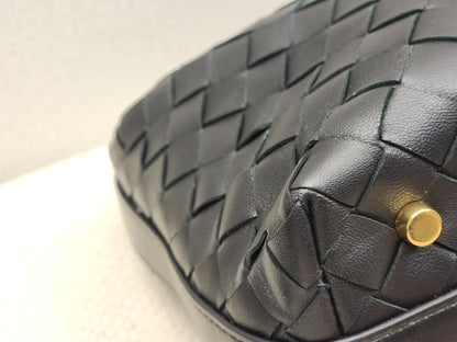 Bottega Veneta Black Calfskin Intrecciato Mini Wallace