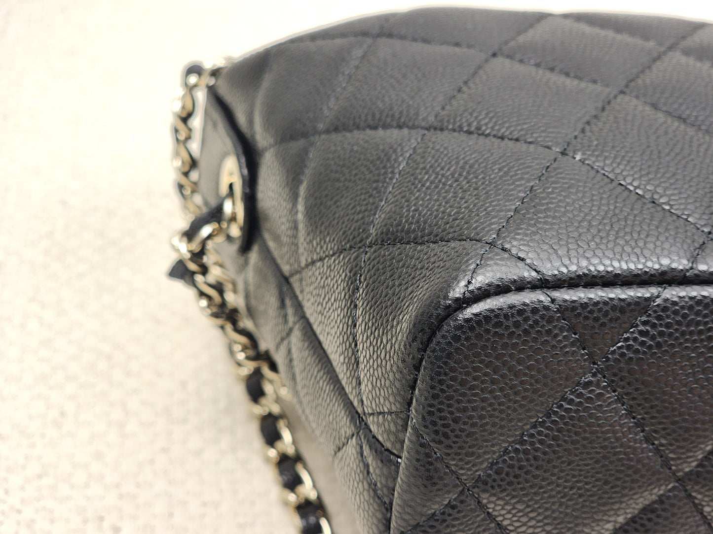Chanel Black Caviar Mini Hobo Clutch w Chain (GHW)