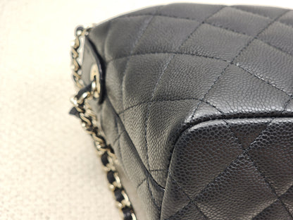 Chanel Black Caviar Mini Hobo Clutch w Chain (GHW)