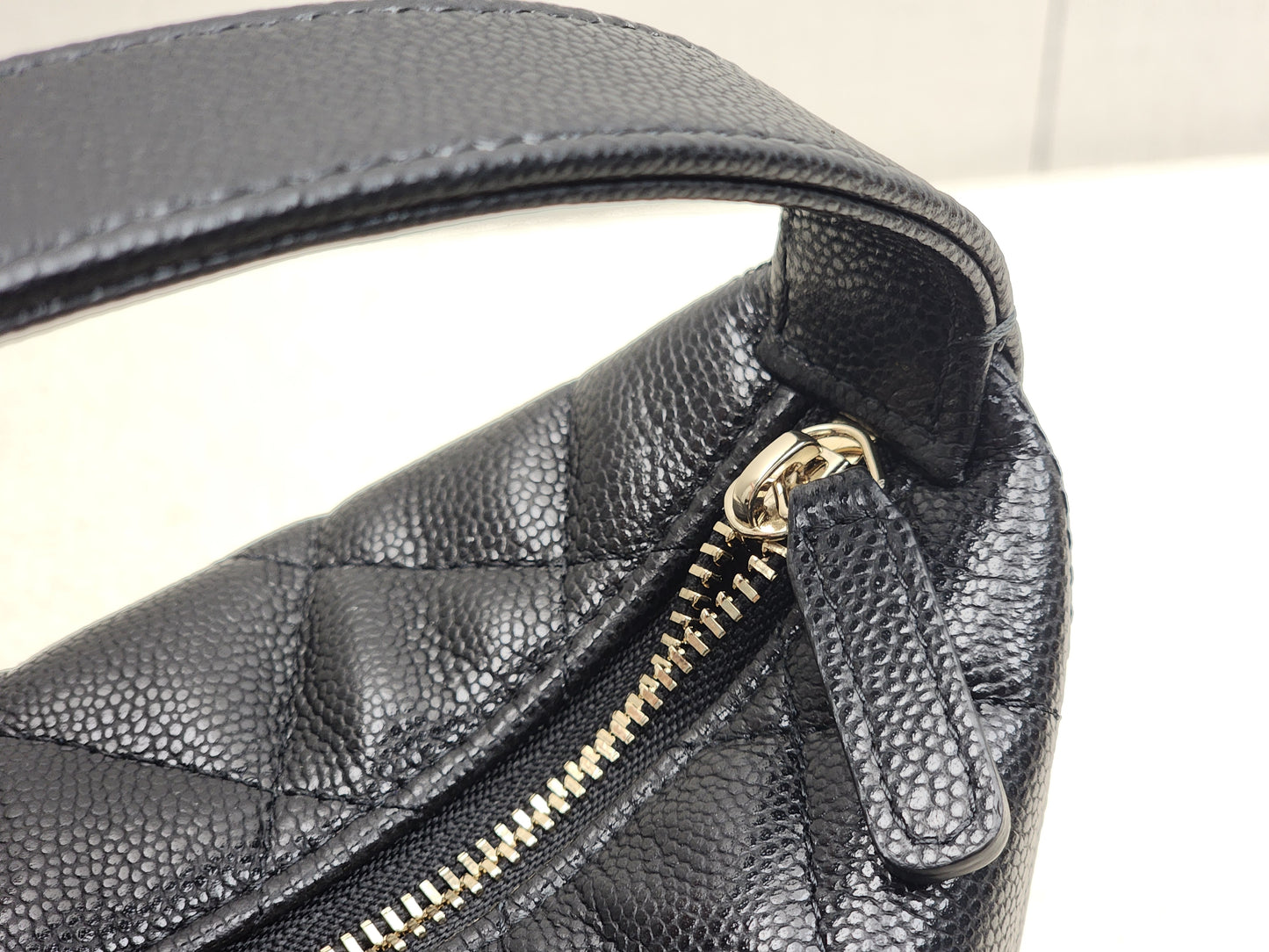 Chanel Black Caviar Mini Hobo Clutch w Chain (GHW)