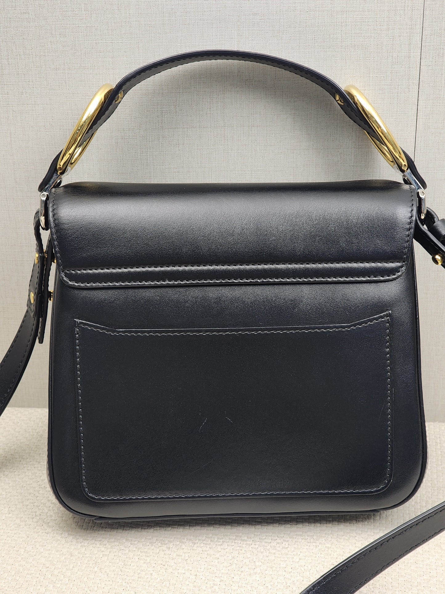 Chloe Black Calfskin Small C Crossbody Bag (GHW)