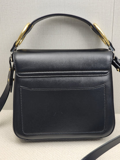 Chloe Black Calfskin Small C Crossbody Bag (GHW)