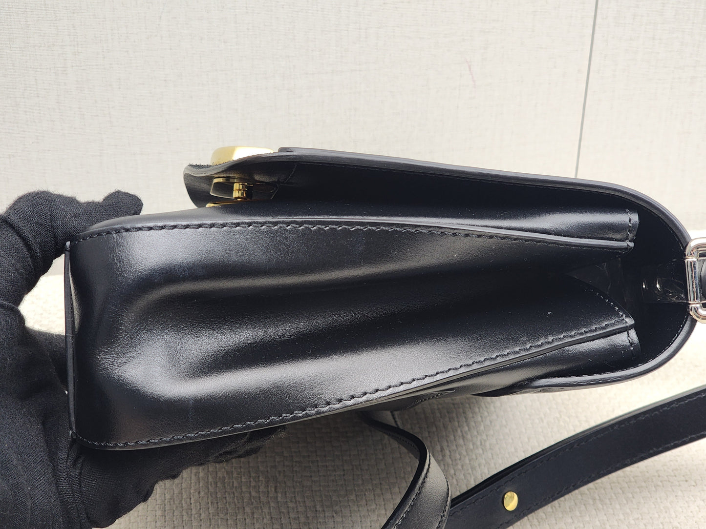Chloe Black Calfskin Small C Crossbody Bag (GHW)