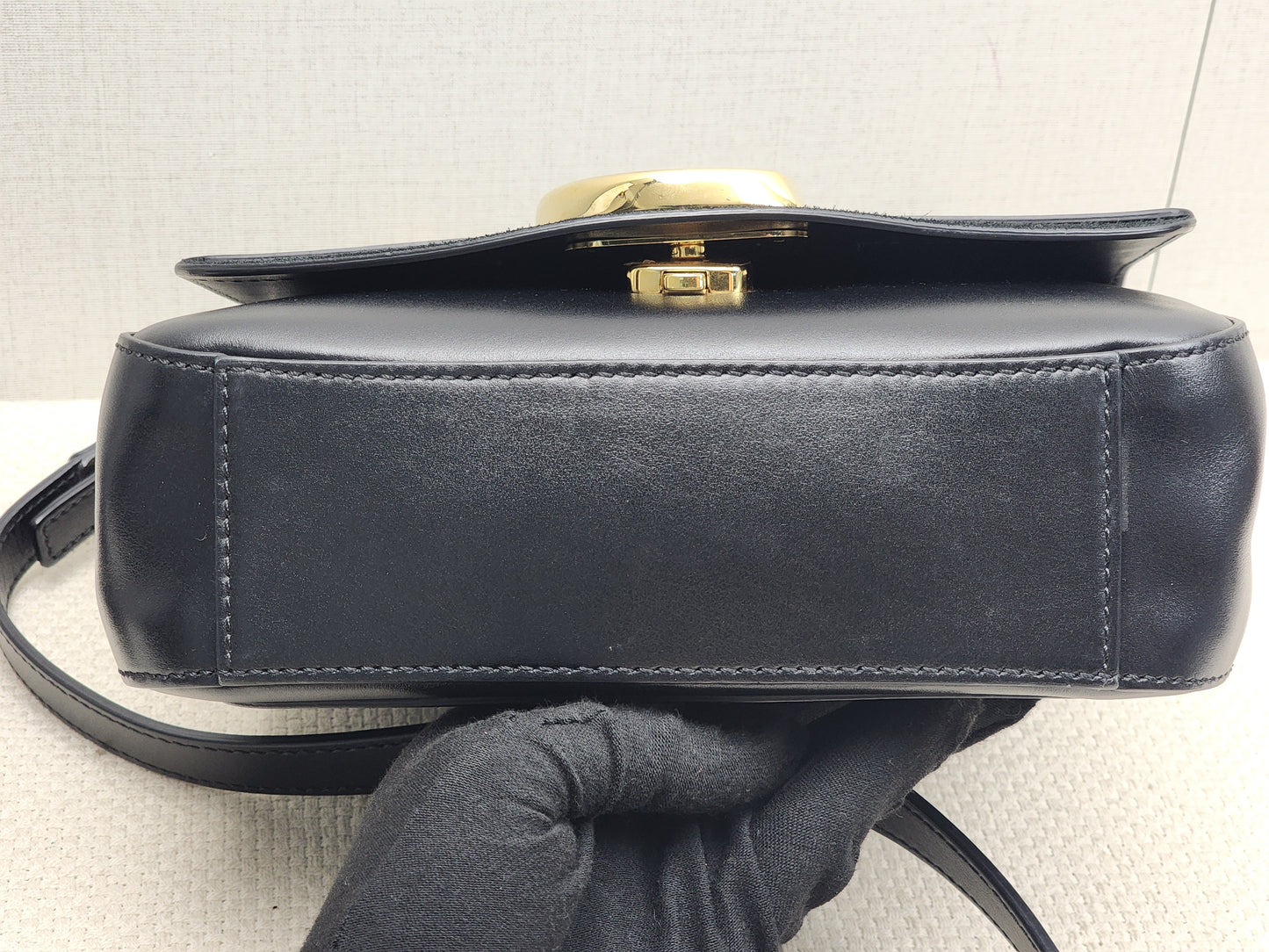 Chloe Black Calfskin Small C Crossbody Bag (GHW)