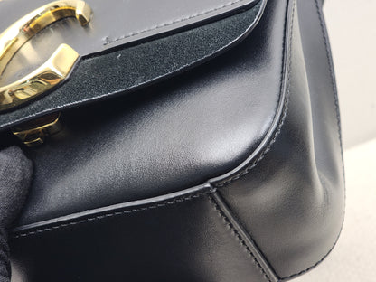 Chloe Black Calfskin Small C Crossbody Bag (GHW)