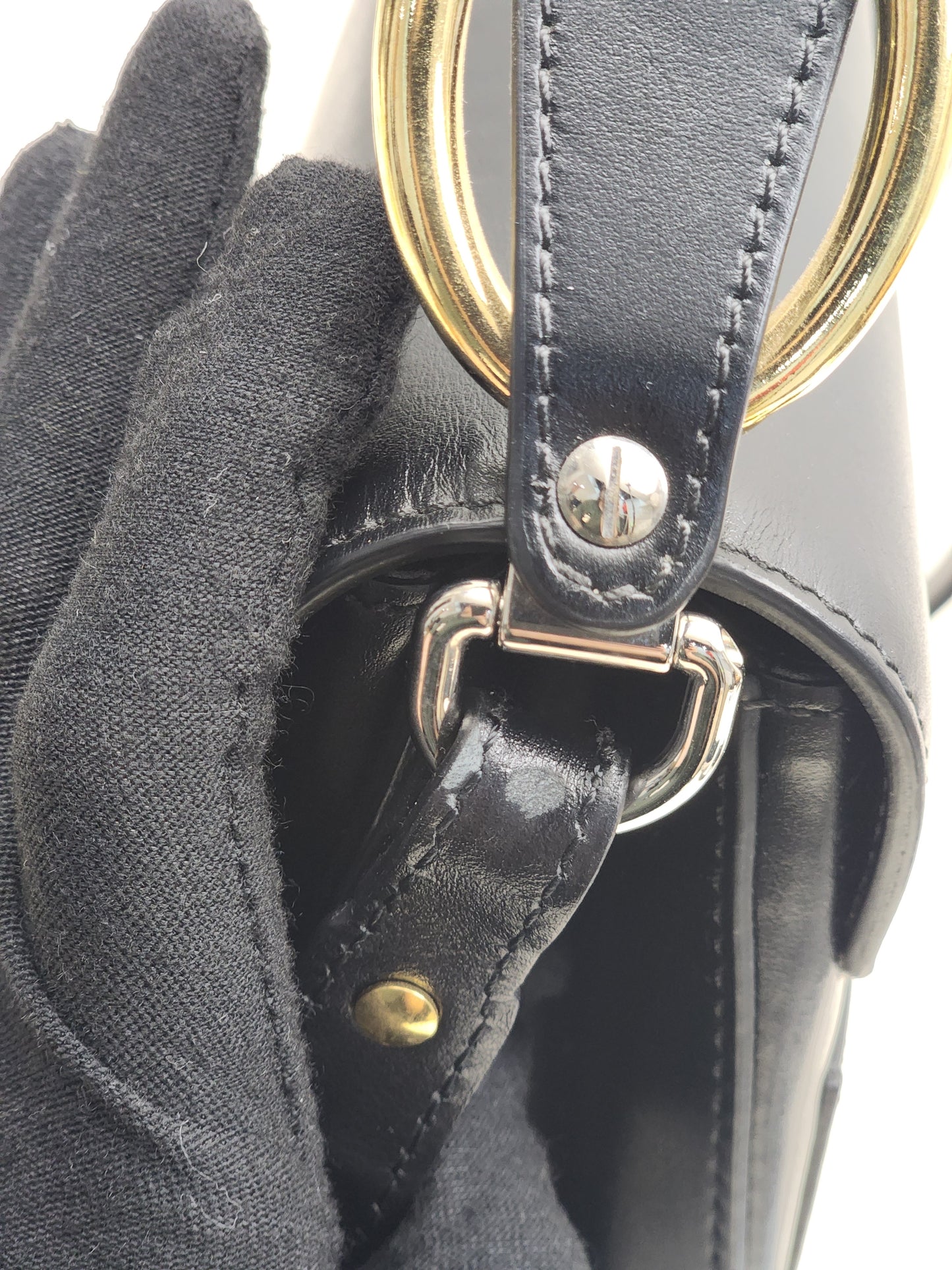 Chloe Black Calfskin Small C Crossbody Bag (GHW)