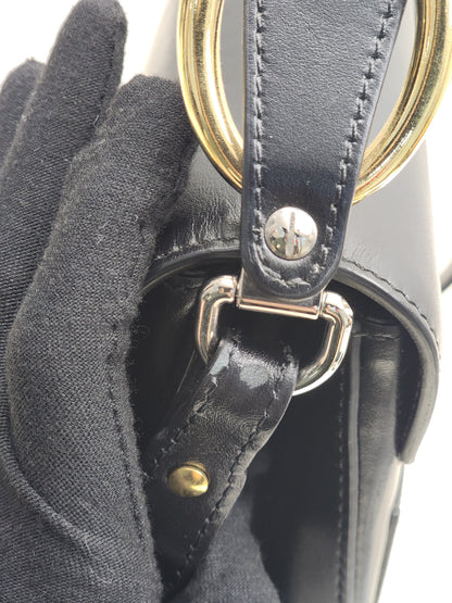 Chloe Black Calfskin Small C Crossbody Bag (GHW)