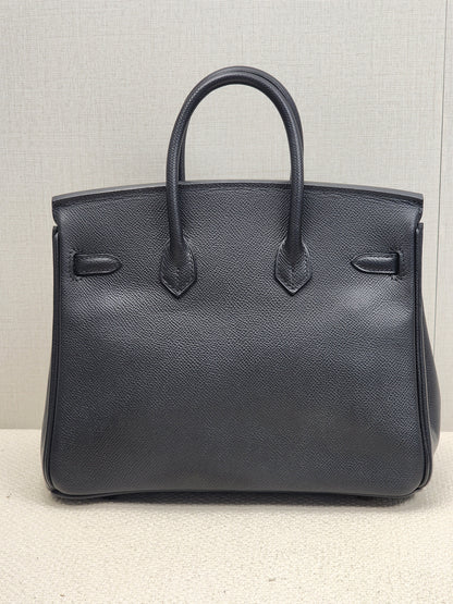 Hermes Black Epsom Birkin 25 (GHW)