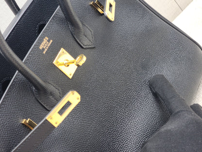 Hermes Black Epsom Birkin 25 (GHW)