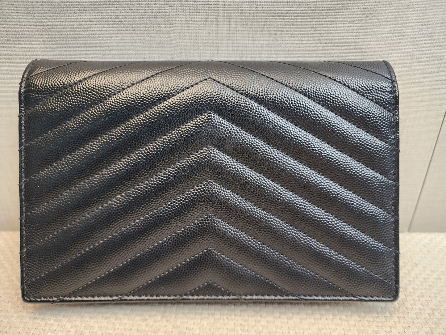 YSL Black Grain de Poudre Small Cassandre WOC (GHW)