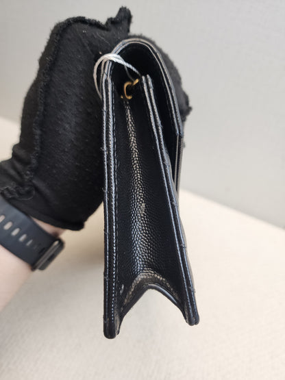 YSL Black Grain de Poudre Small Cassandre WOC (GHW)