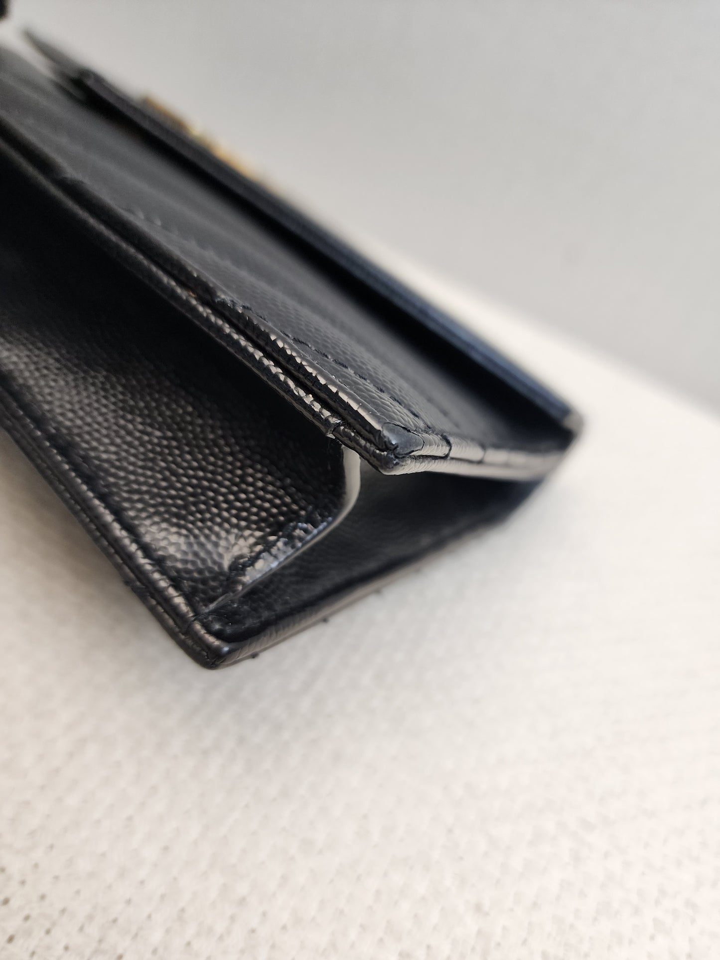 YSL Black Grain de Poudre Small Cassandre WOC (GHW)
