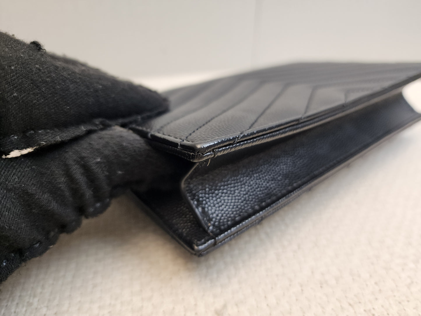 YSL Black Grain de Poudre Small Cassandre WOC (GHW)