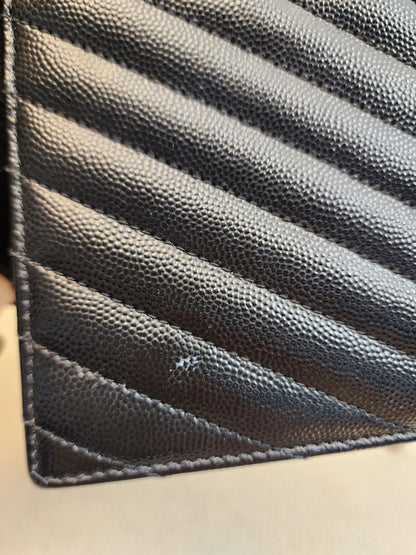 YSL Black Grain de Poudre Small Cassandre WOC (GHW)