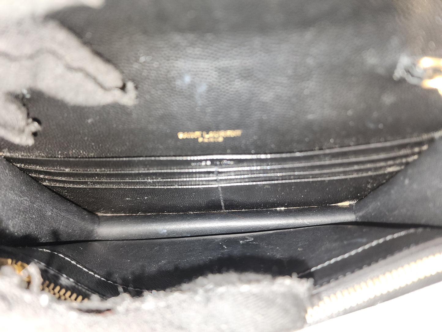 YSL Black Grain de Poudre Small Cassandre WOC (GHW)
