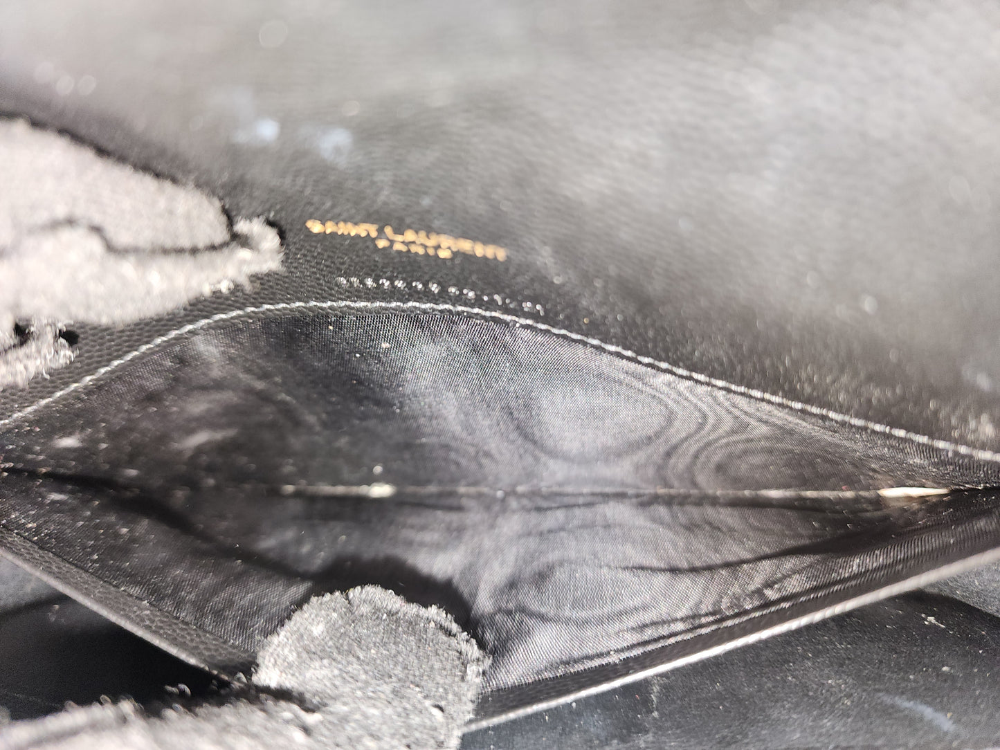 YSL Black Grain de Poudre Small Cassandre WOC (GHW)