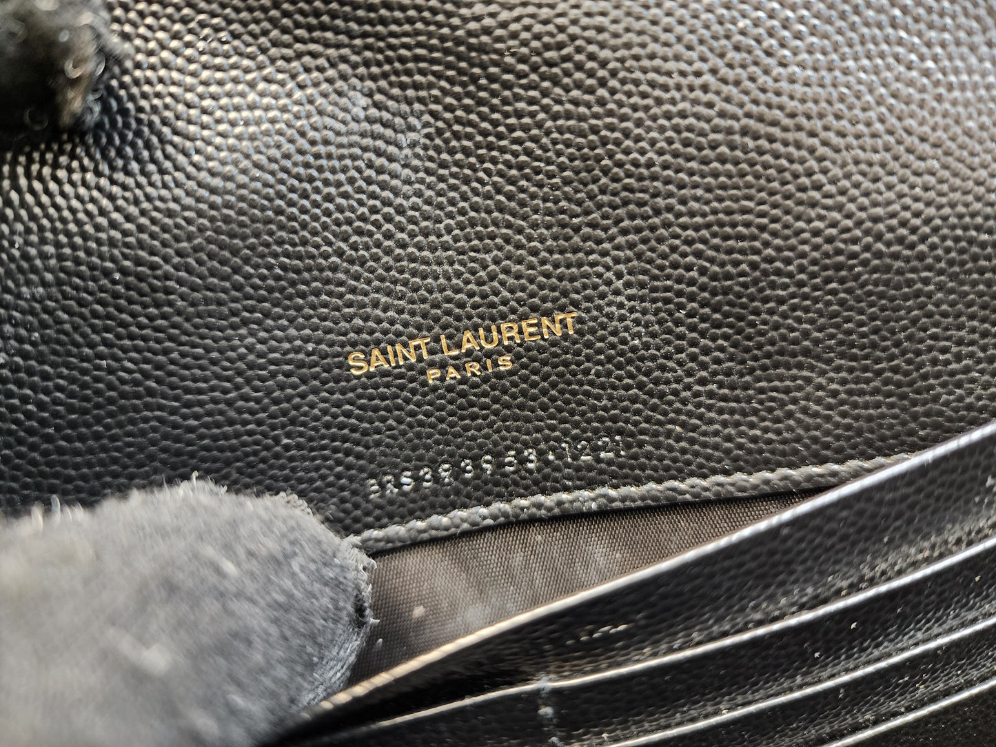 YSL Black Grain de Poudre Small Cassandre WOC (GHW)