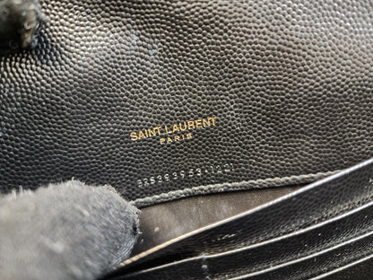 YSL Black Grain de Poudre Small Cassandre WOC (GHW)