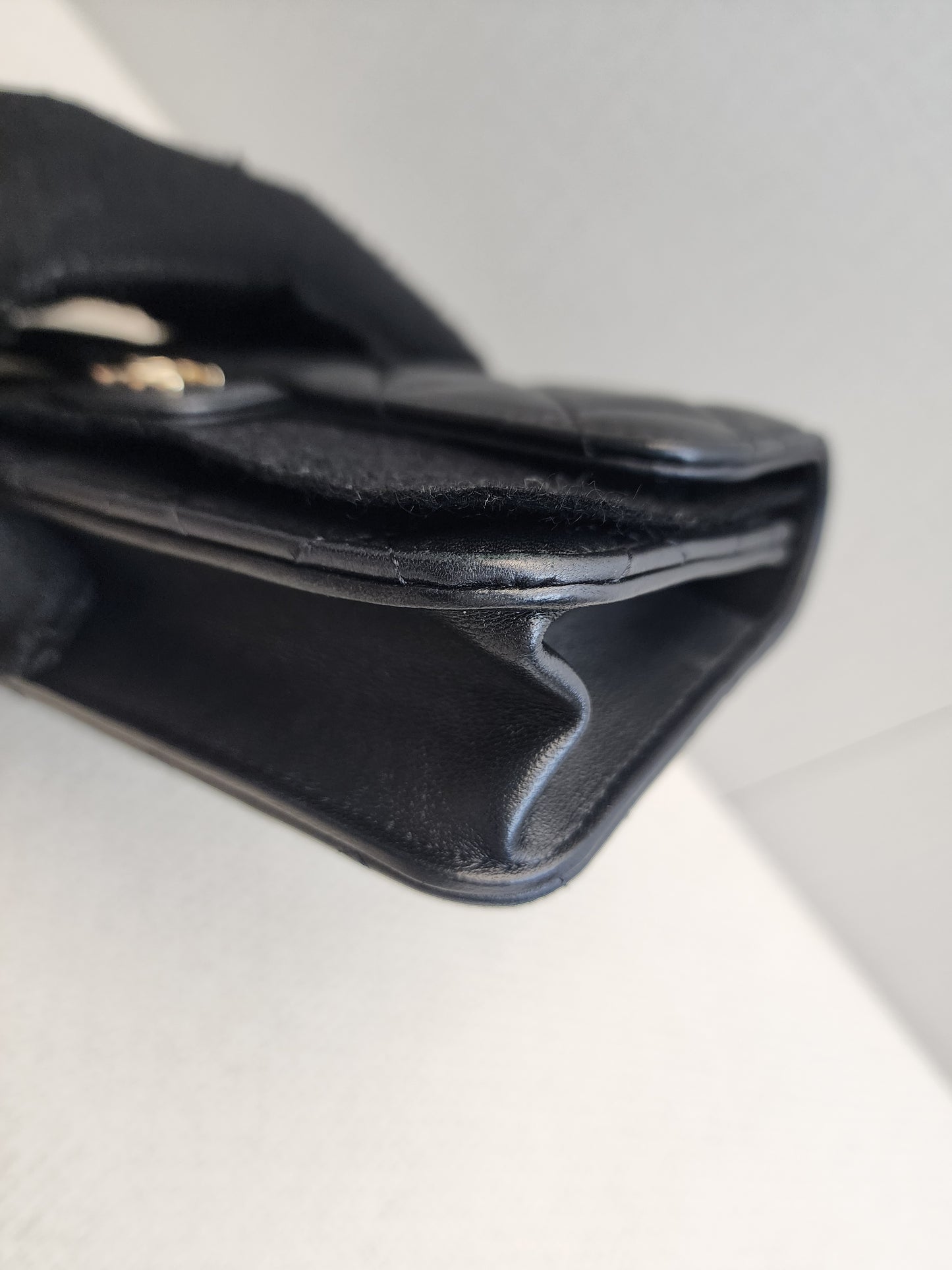 Chanel Black Lambskin Classic Phone Holder with Chain (LGHW)