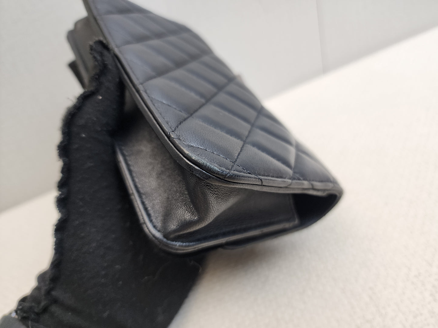 Chanel Black Lambskin Classic Phone Holder with Chain (LGHW)