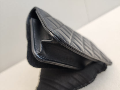 Chanel Black Lambskin Classic Phone Holder with Chain (LGHW)