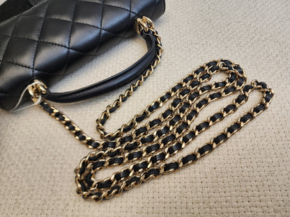 Chanel Black Lambskin Classic Phone Holder with Chain (LGHW)