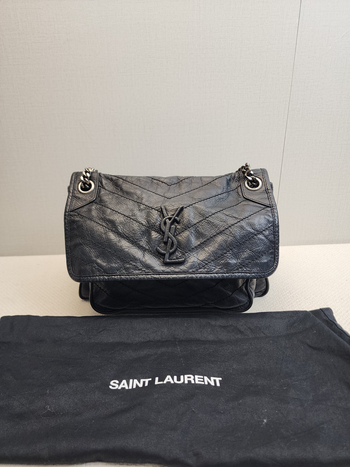 YSL Black Calfskin Medium Niki (RHW)