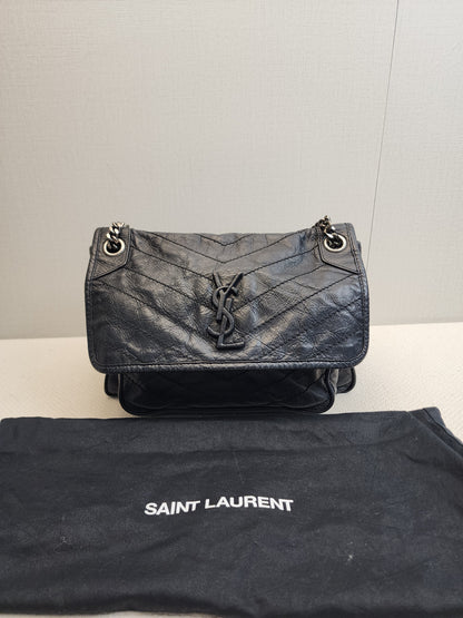 YSL Black Calfskin Medium Niki (RHW)